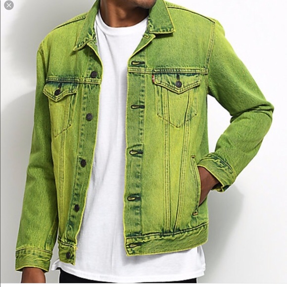 green trucker jacket